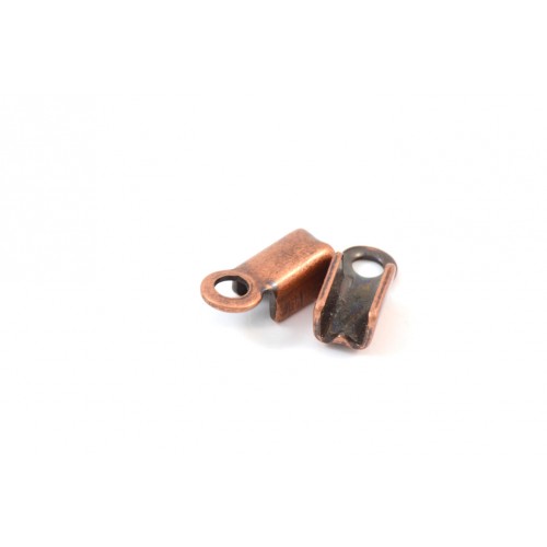 ANTIQUE COPPER FOLD OVER CORD END 